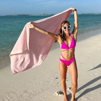 Green Petition Calm Candy Plaj Havlusu Pembe