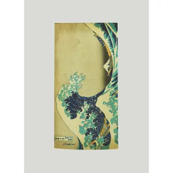 Wallhang The Great Wave Pamuklu Plaj Havlusu Turkuaz