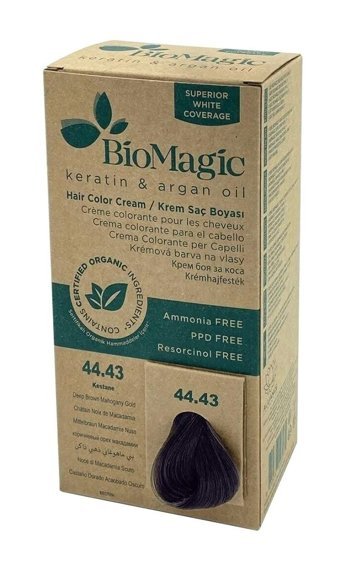 BioMagic Keratin & Argan Yağı 44.43 Kestane Krem Saç Boyası 60 Ml