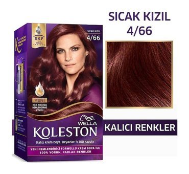 Wella Koleston Kit 4.66 Sıcak Kızıl Krem Saç Boyası 50 Ml