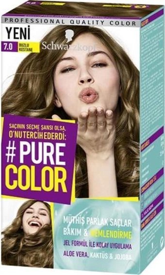 Schwarzkopf Pure Color 7.0 Buzlu Kestane Jel Saç Boyası 60 ml