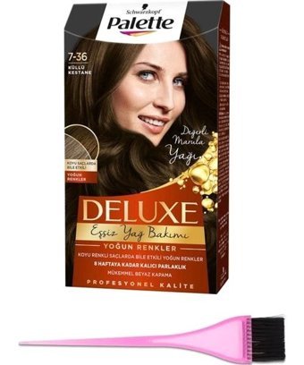 Schwarzkopf Palette Deluxe Zengin Renkler 7.36 Küllü Kestane Krem Saç Boyası 50 ml