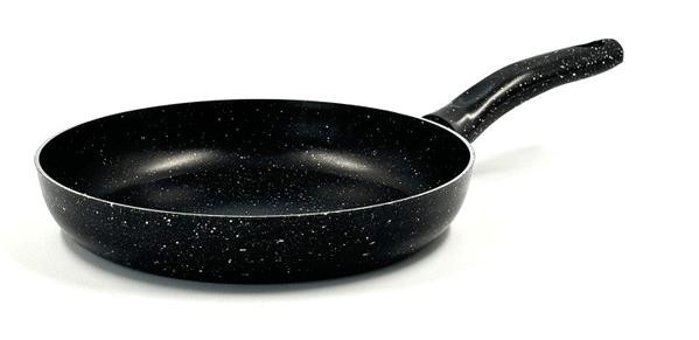 Janett Plastik Saplı Granit 30 cm Düz Tava Siyah