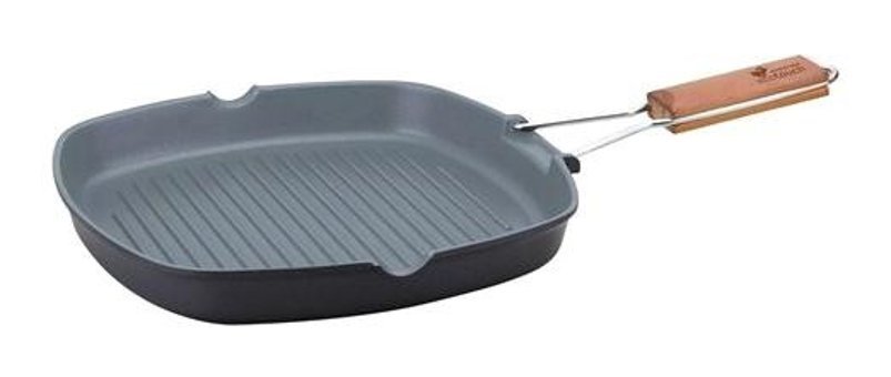 Esse Ecotouch Ahşap Saplı 28x28 cm Grill Tava Siyah