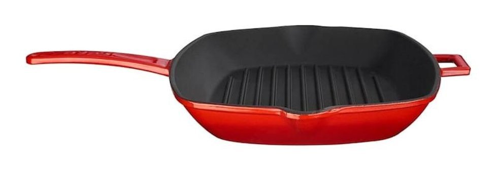 Lava Demir Saplı Döküm 26x32 cm Grill Tava Kırmızı