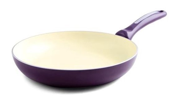Essenso Lazio Plastik Saplı Seramik 20 cm Düz Tava Mor