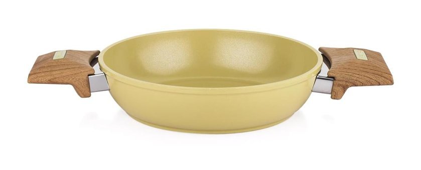 Schafer Fiesta Ahşap Saplı Seramik 20 cm Sahan Tava Yeşil