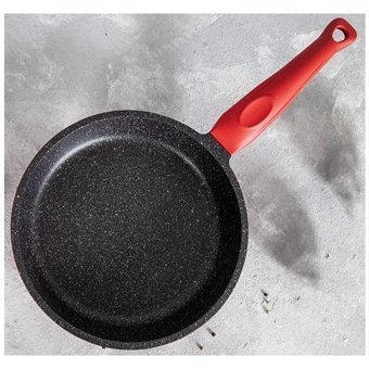 Gülsan Elit Plastik Saplı Döküm 28 cm Düz Tava Siyah