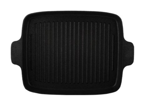 Aryıldız Pro Grade Dikdörtgen Döküm 36x25 cm Grill Tava Siyah