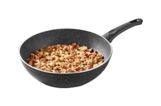Kılıç Eda Ezme Çelik Saplı Alüminyum 28 cm Wok Tava Siyah