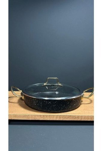 Bena Life Kapaklı Metal Saplı Alüminyum 22 cm Düz Tava Siyah
