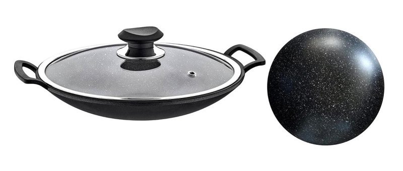 O.M.S 3228 Döküm Saplı Döküm 30 cm Saç Tava Siyah