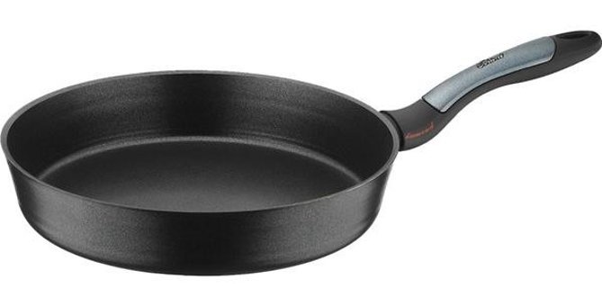 Brioni Diamond Plastik Saplı Döküm 24 cm Düz Tava Siyah