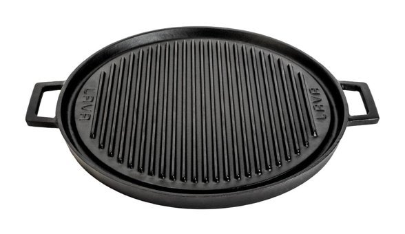 Lava Döküm Kulplu 28 cm Grill Tava Siyah
