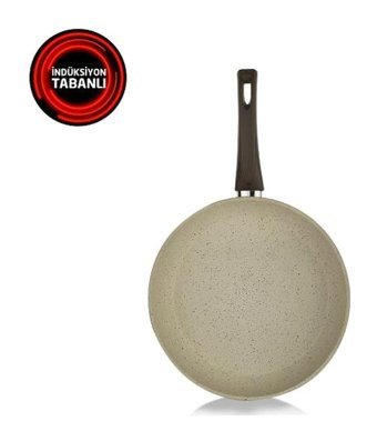Schafer Profuse Plastik Saplı Döküm 30 cm Düz Tava Krem