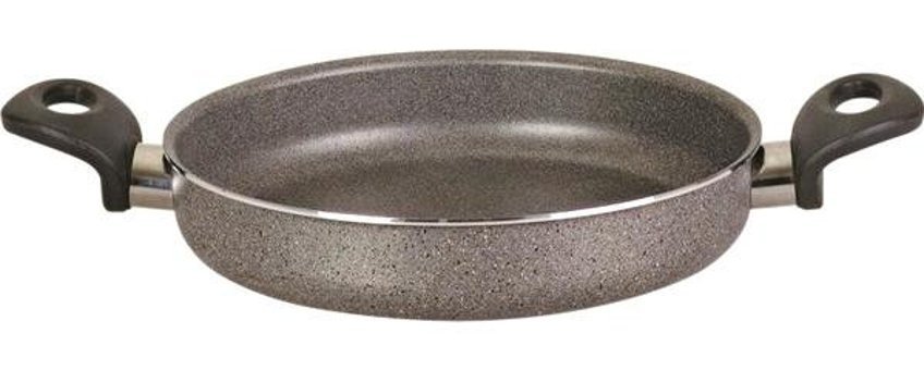 Mehtap Kuvars Plastik Saplı Granit 22 cm Sahan Tava Gri