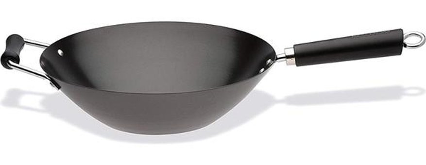 Ken KH435001 Plastik Saplı Çelik 35 cm Wok Tava Siyah