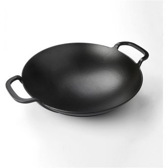 Lava Metal Saplı Döküm 38 cm saç Tava Siyah