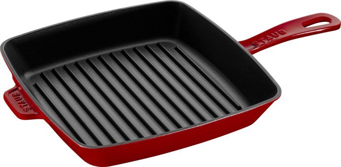 Staub 405011100 Döküm Saplı Demir Döküm 26 cm Grill Tava Kırmızı