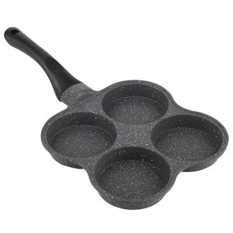 Lyrlody 4 Bölüm Plastik Saplı Alüminyum 36.5x19.5 cm Omlet Tava Gri