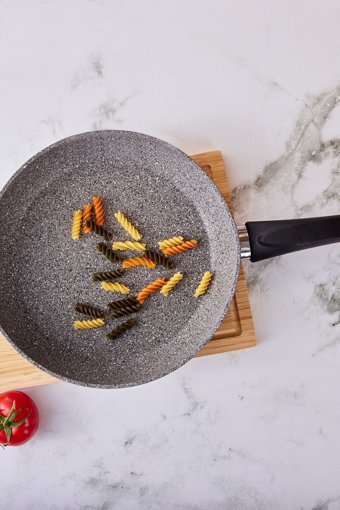 Emsan Durable Plastik Saplı Granit 26 cm Düz Tava Gri