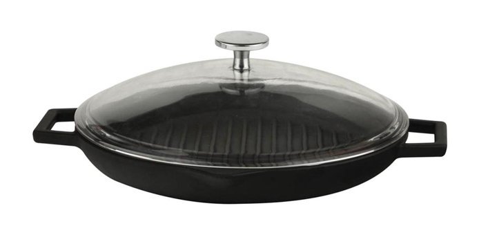 Lava Kapaklı Döküm 26 cm Grill Tava Siyah