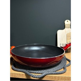 Bena Life Plastik Saplı Seramik 24 cm Düz Tava Kırmızı