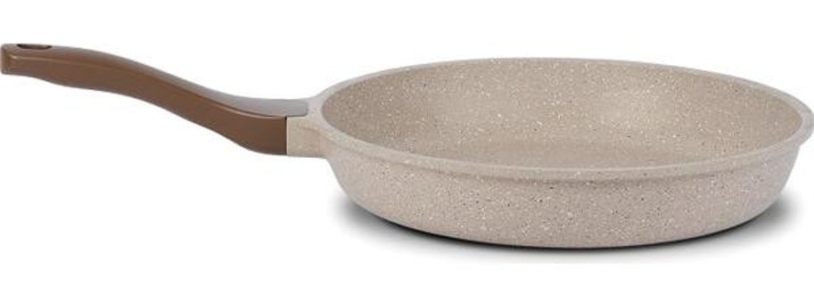 Thermoad Plastik Saplı Alüminyum Döküm 28 cm Düz Tava Vizon