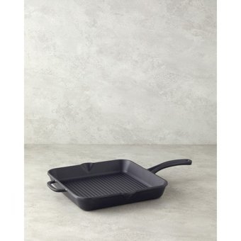 English Home Kare Döküm Saplı Demir Döküm 28 cm Grill Tava Siyah
