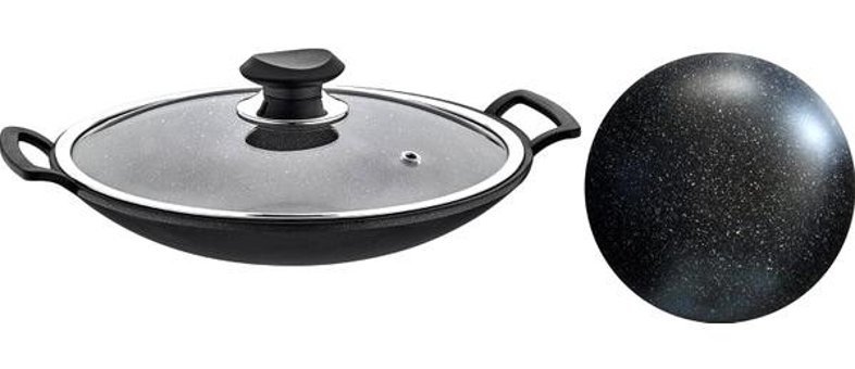 O.M.S 3228 Metal Saplı Demir Döküm 30 cm Saç Tava Siyah