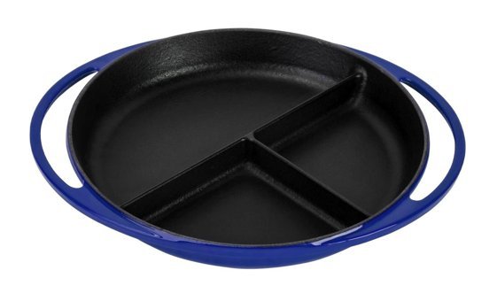 Lava 3 Bölmeli Döküm 24 cm Sahan Tava Mavi
