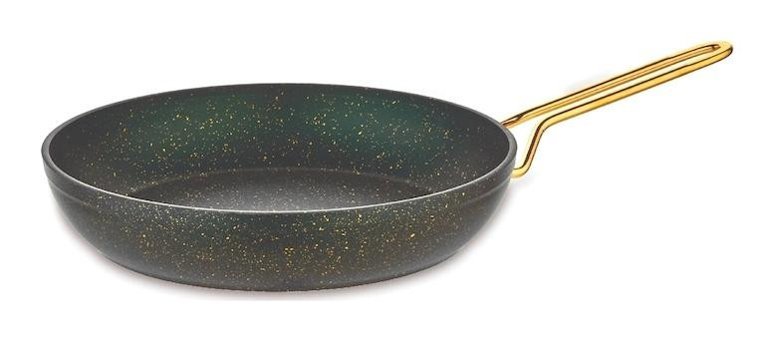 Evimsaray Zümrüt Metal Saplı Granit 26 cm Düz Tava Gri