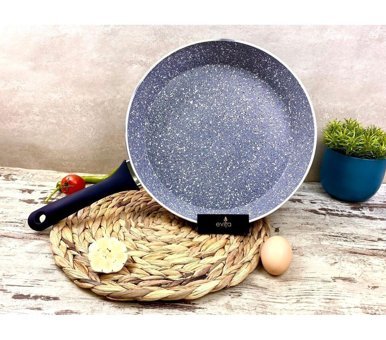 Evita Eco Plastik Saplı Granit 30 cm Düz Tava Gri