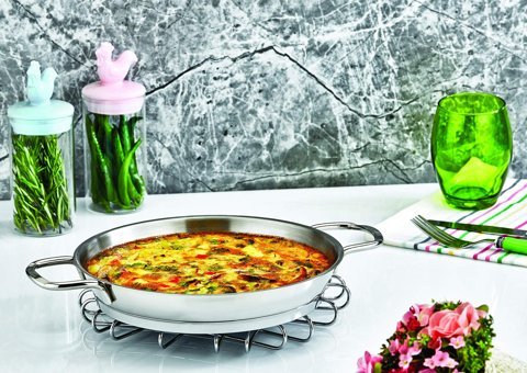 Safinox Italyan Çelik 16 cm Sahan Tava Gri