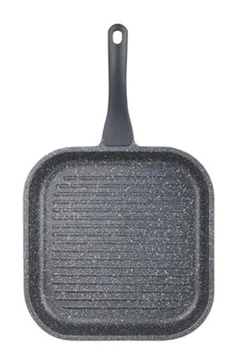Thermoad Plastik Saplı Demir Döküm 28 cm Grill Tava Siyah