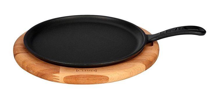 Lava Ahşap Altlıklı Döküm 20 cm Krep Tava Siyah
