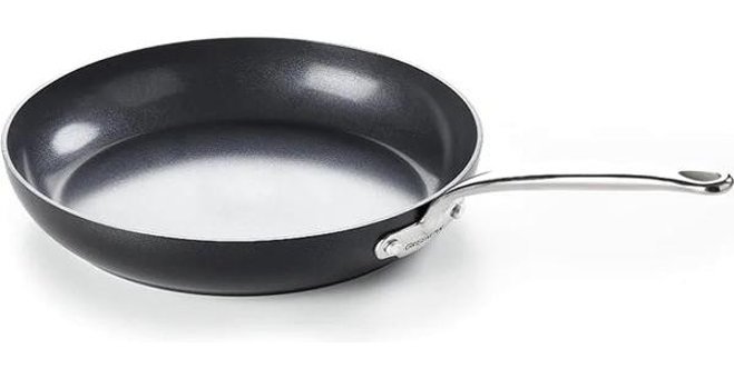 Greenpan Barcelona Thermolon Çelik Saplı Paslanmaz Çelik 30 cm Düz Tava Siyah