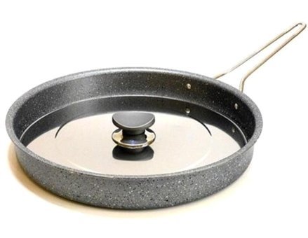O.M.S 3222 Metal Saplı Granit 28 cm Balık Tava Gri