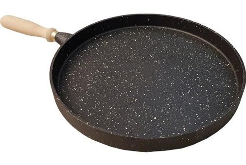 Zetmon Ahşap Saplı Döküm 36 cm Gözleme Tava Siyah
