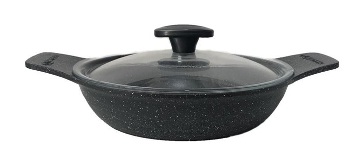 Thermoad Kapaklı Plastik Saplı Alüminyum Döküm 20 cm Sahan Tava Siyah