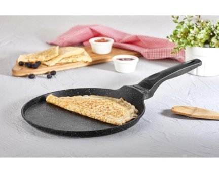 Lines Bakalit Saplı Döküm 26 cm Krep Tava Siyah