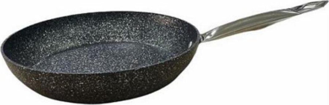 O.M.S 3207 Metal Saplı Alüminyum 22 cm Düz Tava Siyah