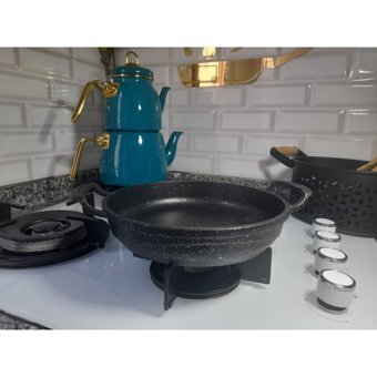 Alkar Granit Saplı Döküm 22 cm Sahan Tava Siyah