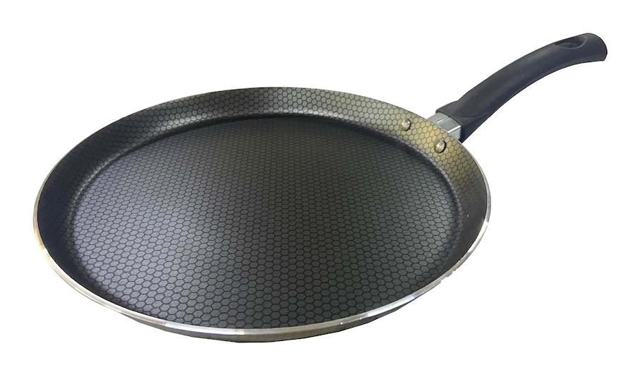 Mehtap Petek Desenli Plastik Saplı Teflon 26 cm Krep Tava Siyah
