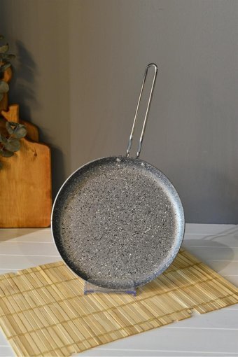 O.M.S Metal Saplı Döküm 26 cm Krep Tava Gri