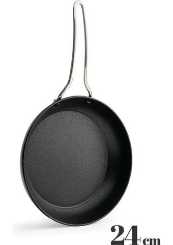 Esse Metal Saplı Titanyum 24 cm Düz Tava Siyah