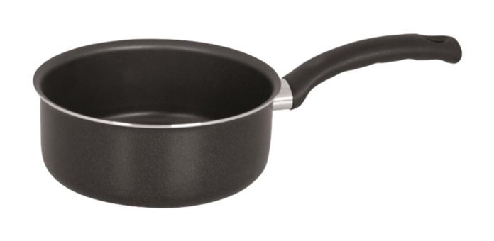 Mehtap Onyx Plastik Saplı Granit 16 cm kaçerola Tava Siyah
