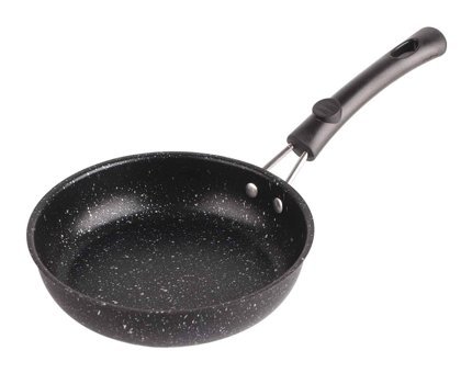 Ausla Plastik Saplı Paslanmaz Çelik 18 cm Kızartma Tava Siyah