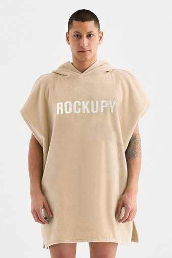 Rockupy Solo Giyilebilir Pamuklu Plaj Havlusu Bej