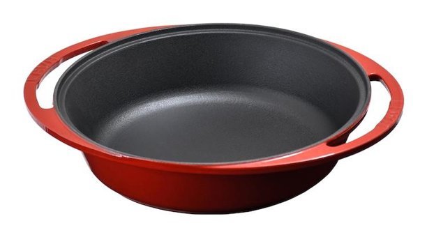 Lava Döküm Kulplu Döküm 27 cm Kızartma Tava Kırmızı